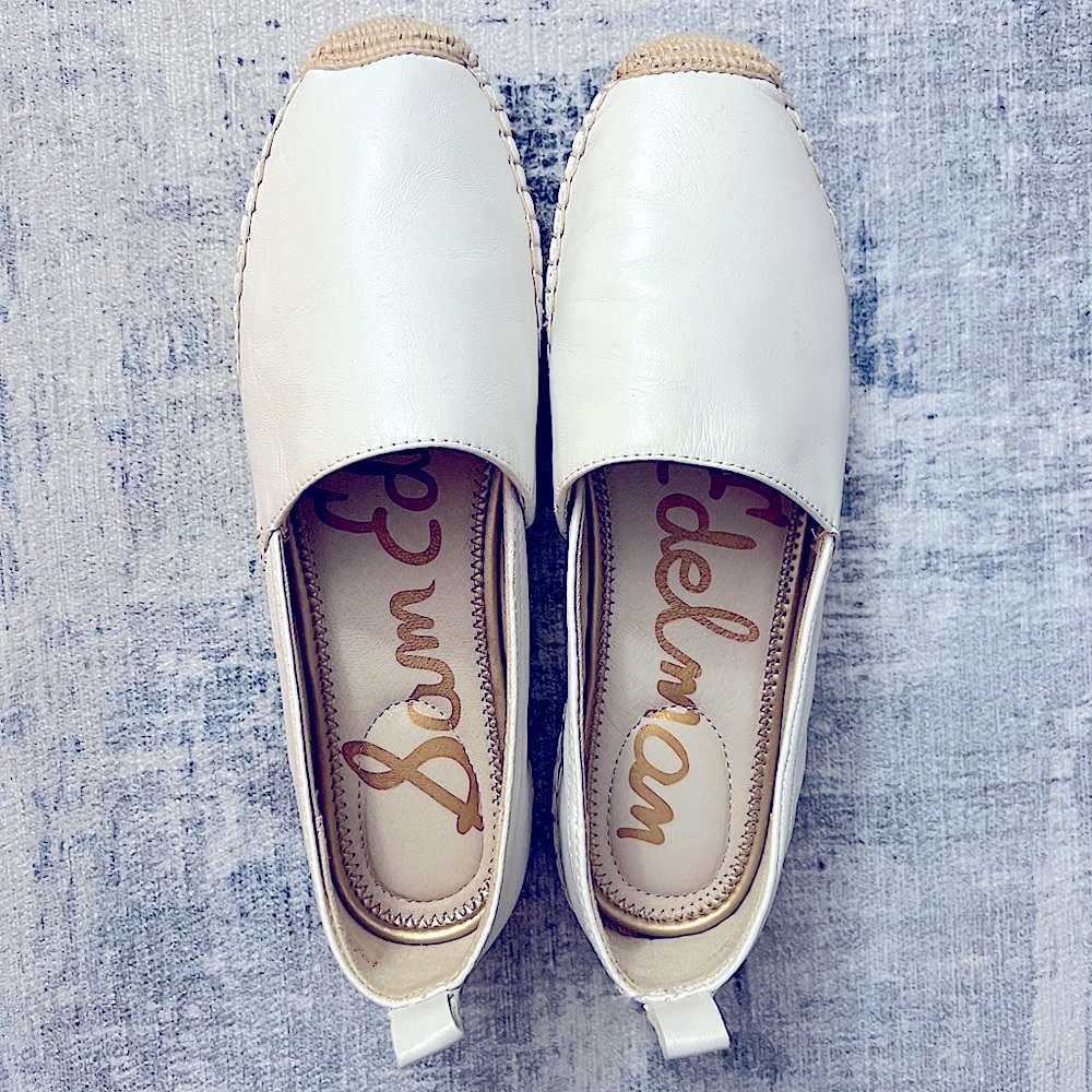 Sam Edelman Women’s white Leather Espadrille flat